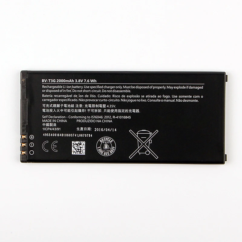 Оригинальная Аккумуляторная батарея для телефона Nokia Microsoft Lumia 650 BV T3G BVT3G 2000