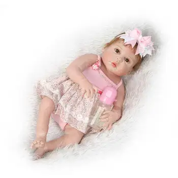 

New 22" Blue Or Brown Eye Lovely Adorable Princess Girl Doll Realistic Silicone Handmade Lifelike Full Body Silicone Doll
