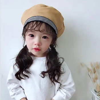

Baby girl hat solid color cute letter cotton soft bow-knot accessories flat top caps for 1-5T