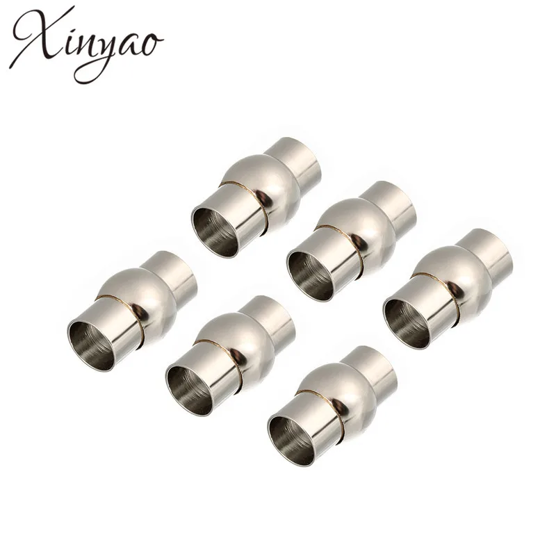 XINYAO 10 шт. Φ подходит для 3/4/5/6/7/8 мм кожаный шнур браслеты Родиевые цветные разъемы