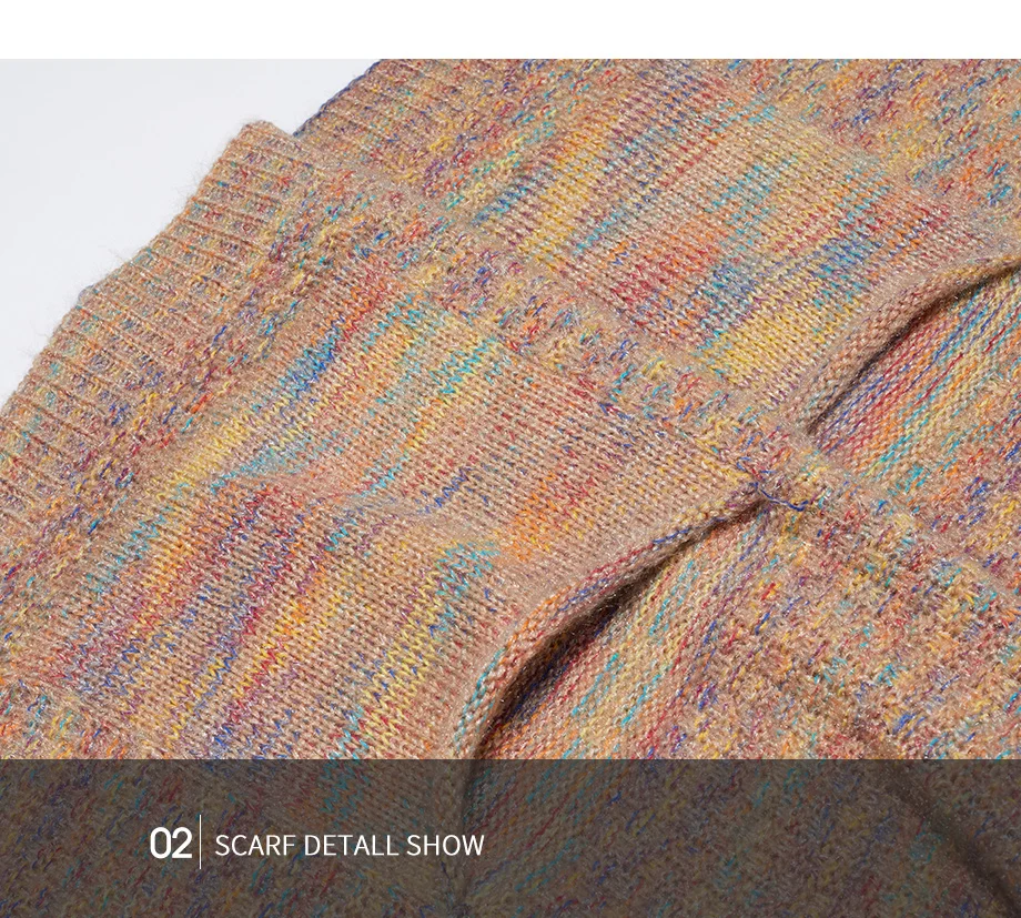 Fashion Cashmere Scarves Winter Wool Knitting Scarf Warm Women Shawls And Wraps Autumn Scarf Large Shawl Size200cm45cm (23)