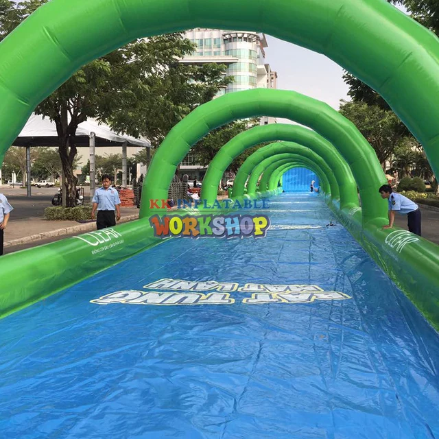 Extra long inflatable water slide Community Garden City Square Water Park 2
