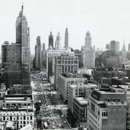 USA  Illinois  Chicago  Michigan Avenue  high angle view of cityscape Poster Print (18 x 24)