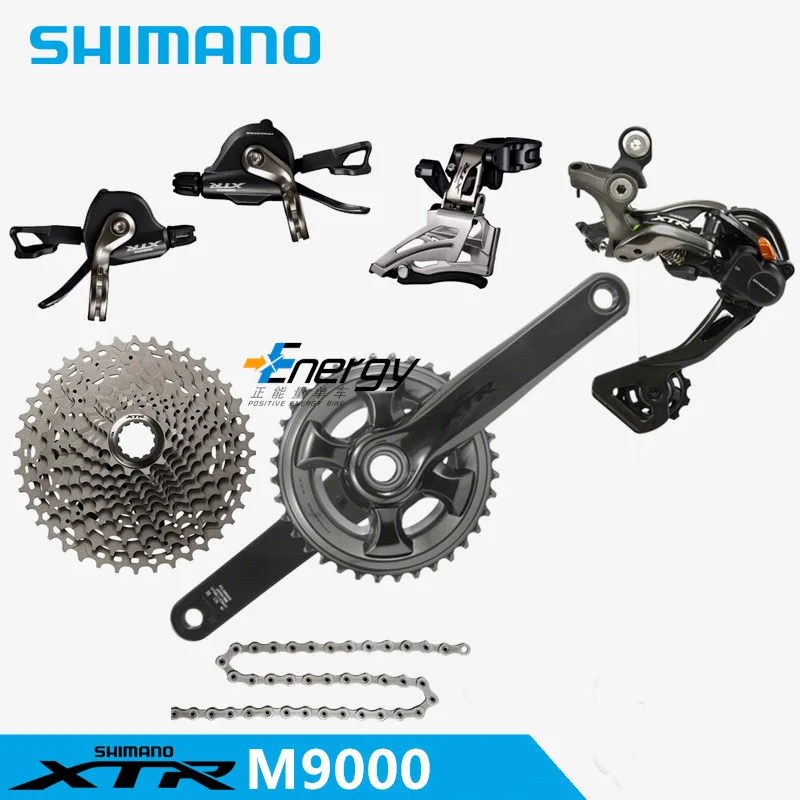 SHIMANO XTR M9000 комплект для переключения передач для горного велосипеда Звездочка коленчатого вала 2X11 22 скоростные запчасти для велосипеда переключатель комплект