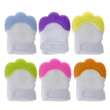 

OOTDTY High Quality Baby Teethers Glove Palm Shape Baby Pacifier Soothers Natural Thumb Sound Teething Chewable Bite Toys