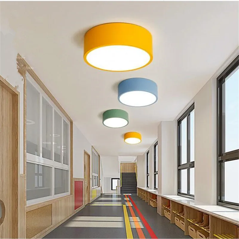

Nordic Simple Led Ceiling lighting for Sitting Room Study Corridor Balcony Ceiling Lamp Macaron Round IronLampshade Indoor Light