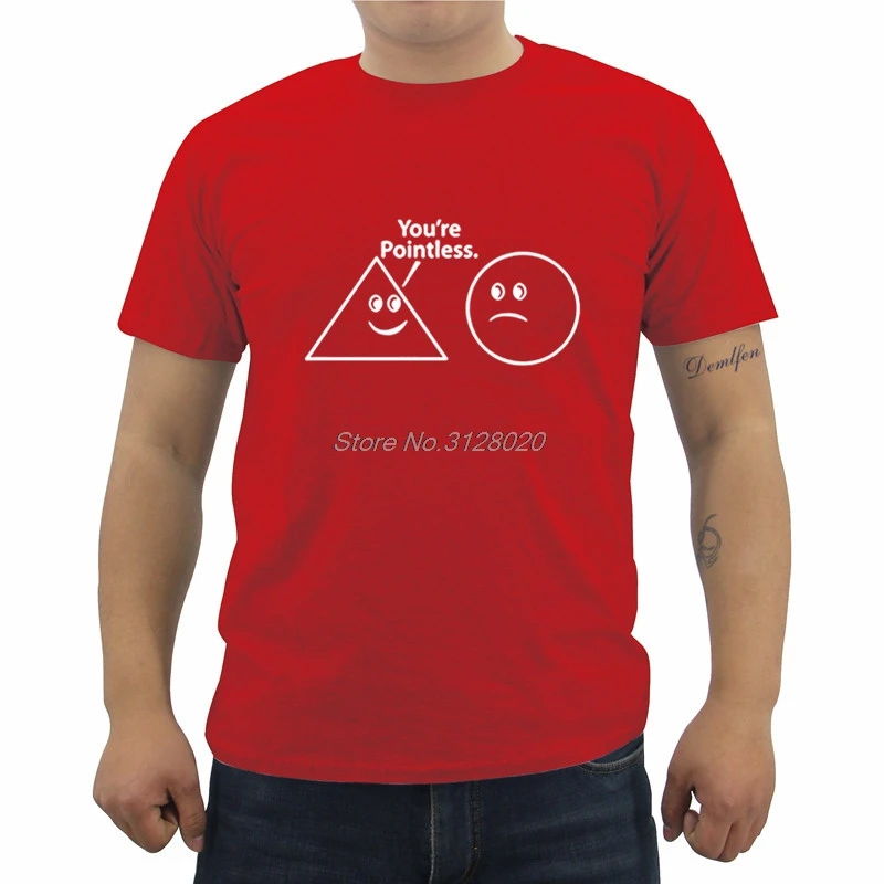 Новинка футболка с надписью You're Pointless Funny Math Sarcastic Nerd Geek модная летняя Мужская