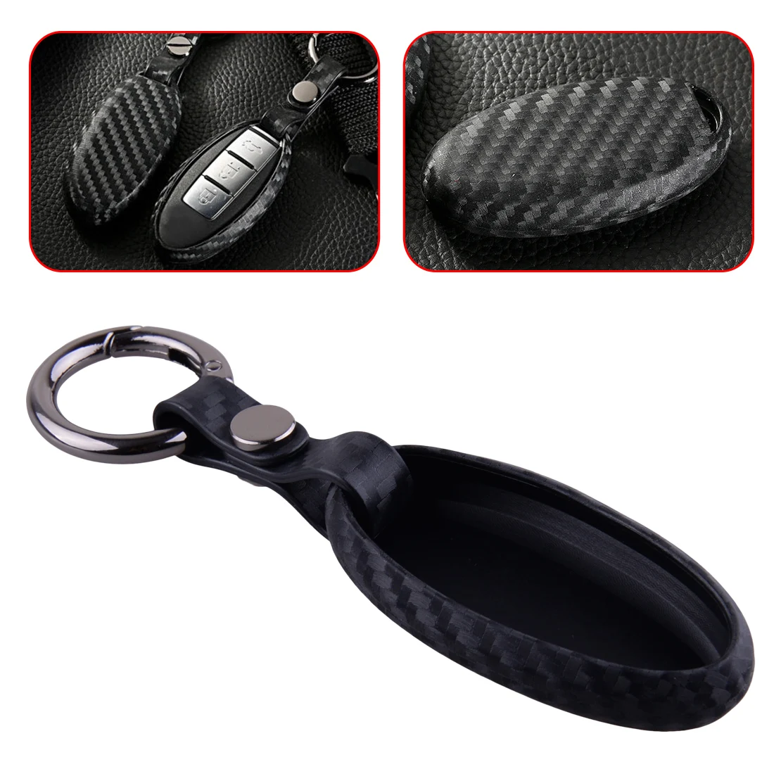 CITALL New 3 4 5 Buttons Carbon Fiber Style Soft Silicone Smart Key Fob