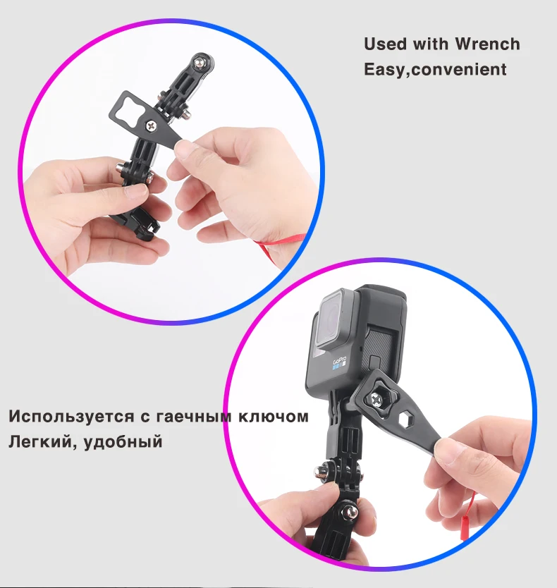 Держатель Tekcam для Gopro аксессуары крепление на шлем Go Pro Hero 6/5/Hero4/3 Xiaomi Yi 4k Lite Sony X3000