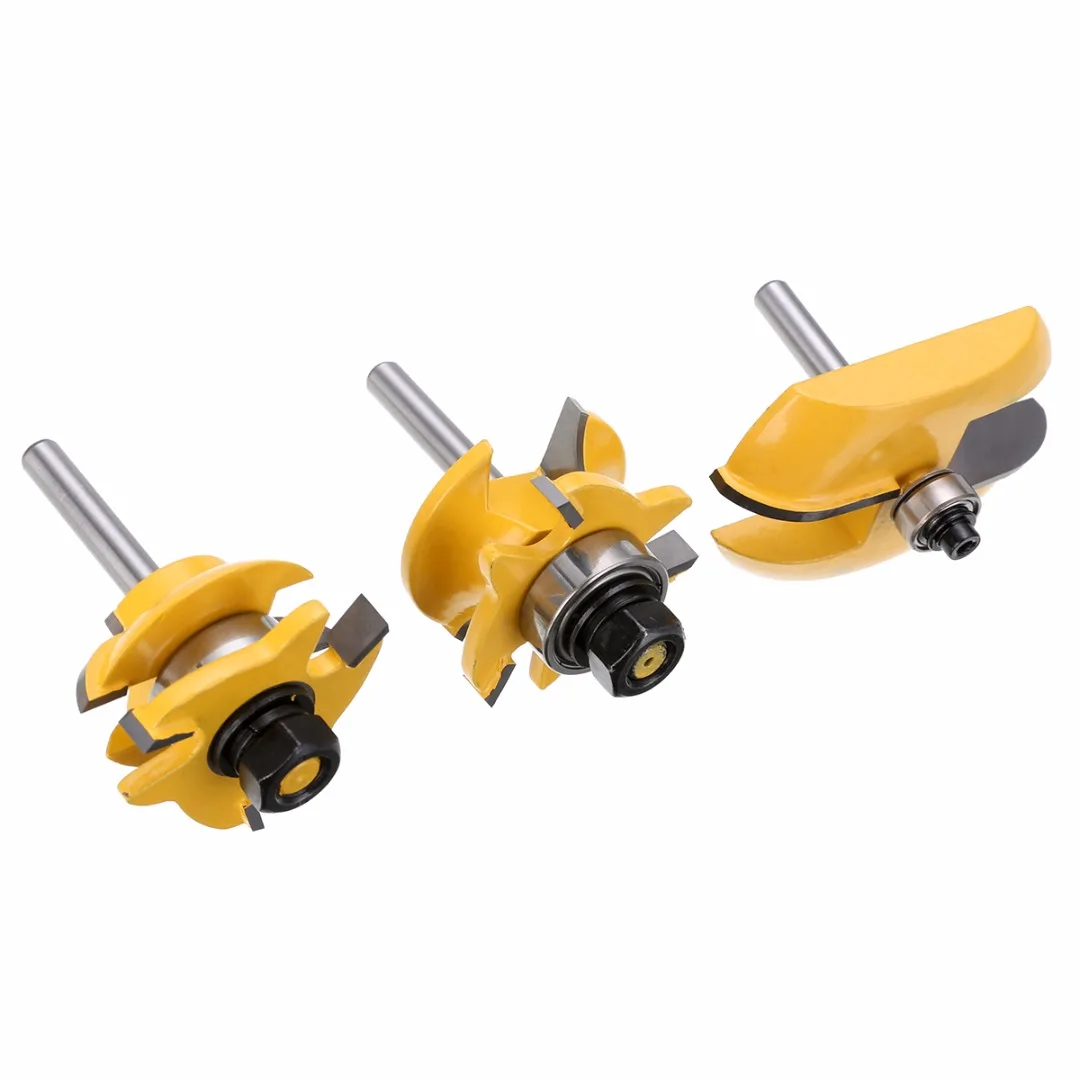 

3pcs Ogee Raised Panel and Rail & Stile Router Bits Set 1/4" Shank Woodworking Cutter For Power Tool