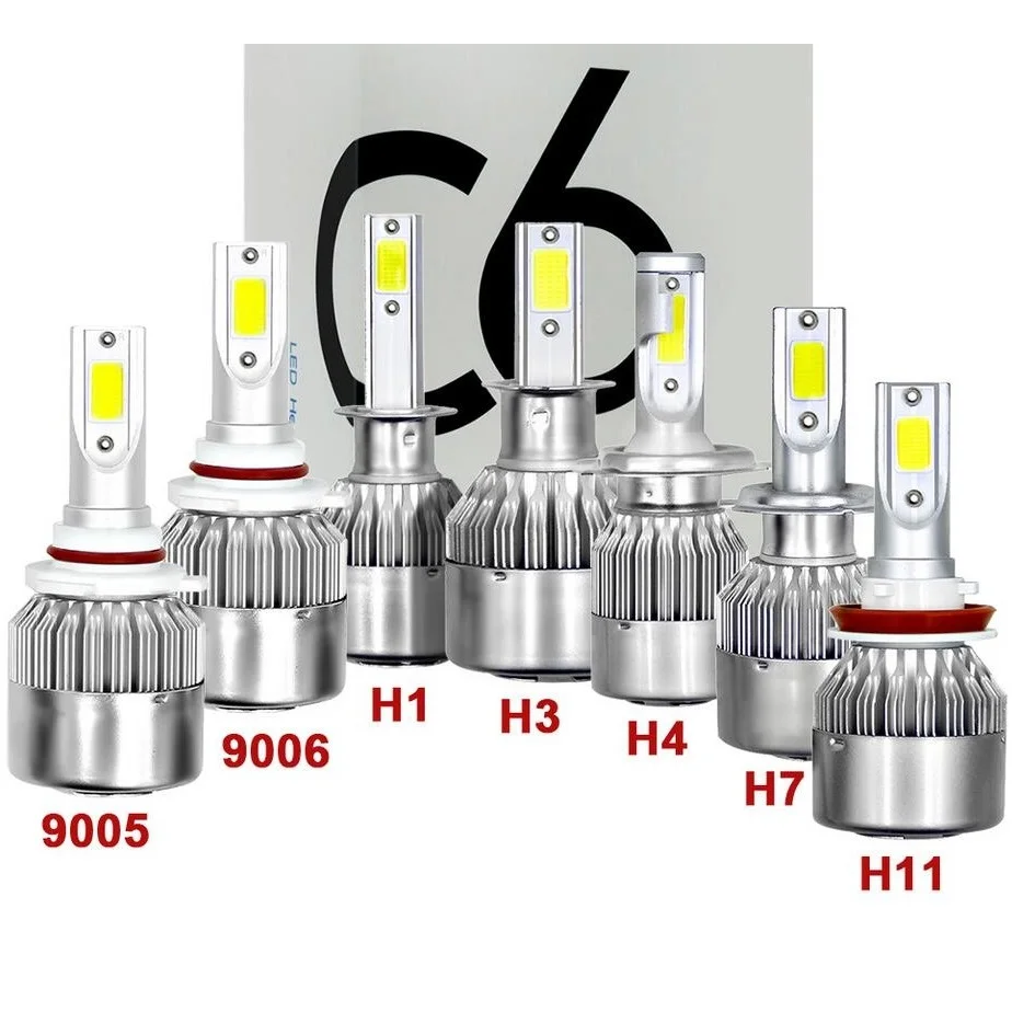 Светодиодные лампы для автомобильных фар 12 В 24 6000k C6 H7|Передние LED-фары авто| |
