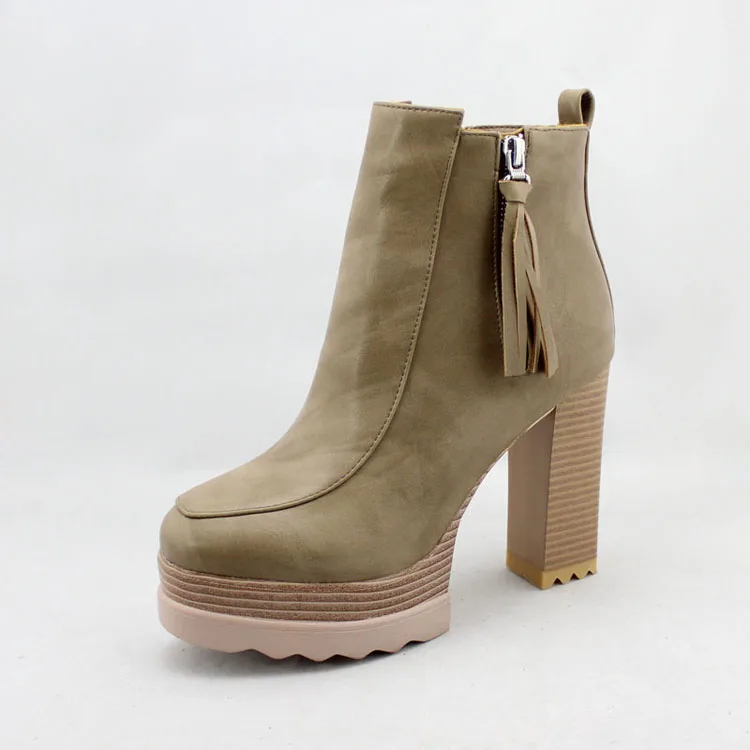 New Women High Heels Ankle Boots Zipper Casual Platform Shoes Woman Fashion Motorcycle Boots Girls Warm Autumn Winter Botas 2017 (14)