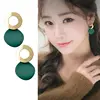 Pendientes con colgante de Metal de Color dorado geométrico para mujer, aretes coreanos de Dubái, aretes de círculo redondo, aretes Punk, joyería ► Foto 2/6