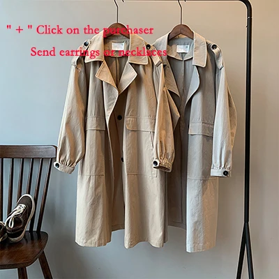 Long-Trench-Coat-for-Women-2019-Autumn-New-Solid-Color-Loose-Outwear-Large-Size-Windbreaker-Turn