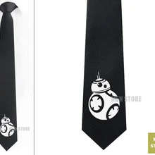 BB8 узор Для мужчин галстук из жаккардовой ткани, тонкий узкий 2," галстук 6 см галстуки Свадебная вечеринка галстук для жениха запонки LK087M
