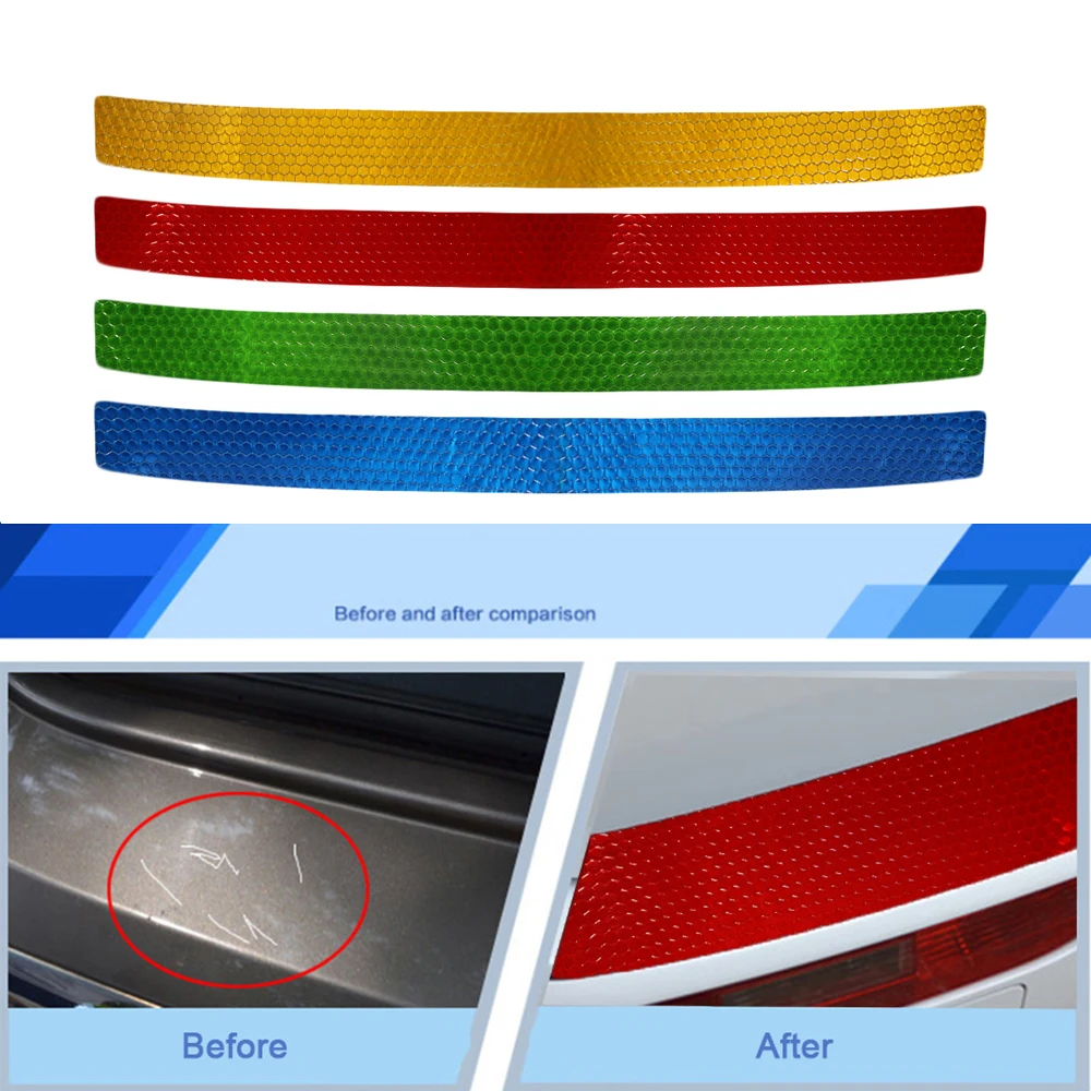 Car Styling Rear Bumper Protector Sill Warning Conspicuity Tape Film