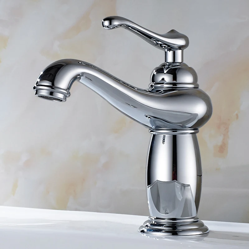 Chrome Polished Basin Faucet Deck Mounted Bathroom Sink Faucet Mixer Tap Single Hole Single Handle KD1219 Chrome Polished Basin Faucet Deck Mounted Bathroom Sink Faucet Mixer Tap Single Hole Single Handle KD1219