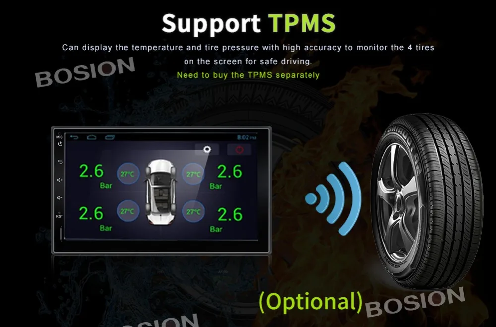 Top 7" Android 7.1 RAM 2G touch screen Quad core 2 DIN universal car radio gps with wifi BT stereo audio NO DVD PLAYER 24