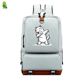 

Animal Terrier Crested Glider Printed Backpack School Bags for Teenagers Girls Large Travel Bags Women Men Laptop Backpack