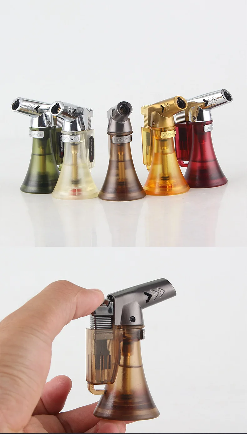 Креативный прозрачный мини-сварочный бутановый фонарь, небольшой распылитель, ветрозащитная газовая зажигалка, зажигалка для сигарет, для кухни, для наружного использования