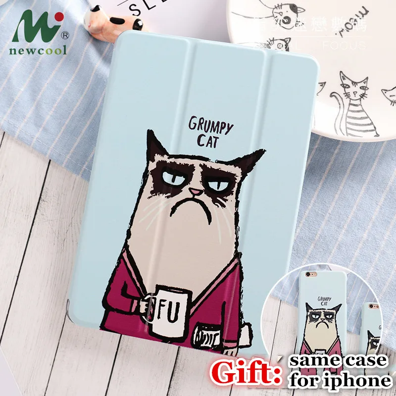 

Unhappy Cat Magnet Flip Cover For iPad Pro 9.7 11 air 10.5 12.9 Air2 Mini 1 2 3 4 5 2019 Tablet Case for New iPad 9.7 2017 2018