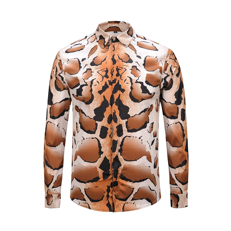 

2018 Brand New Luxury Men Shirt Men's Fashion Dress Shirts slim fit Casual male Long Sleeve Cotton Shirts 3D printing Shirt 9107