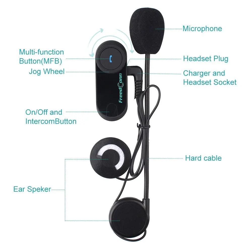 2 шт. Freedconn T-COM VB Bluetooth мотоциклетный шлем домофон BT переговорные гарнитуры с FM радио шлем наушники