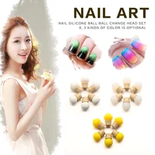 Elecool 6 шт. губка для маникюра Кисть Карандаш для маникюра переводная головка для ногтей Сменная головка