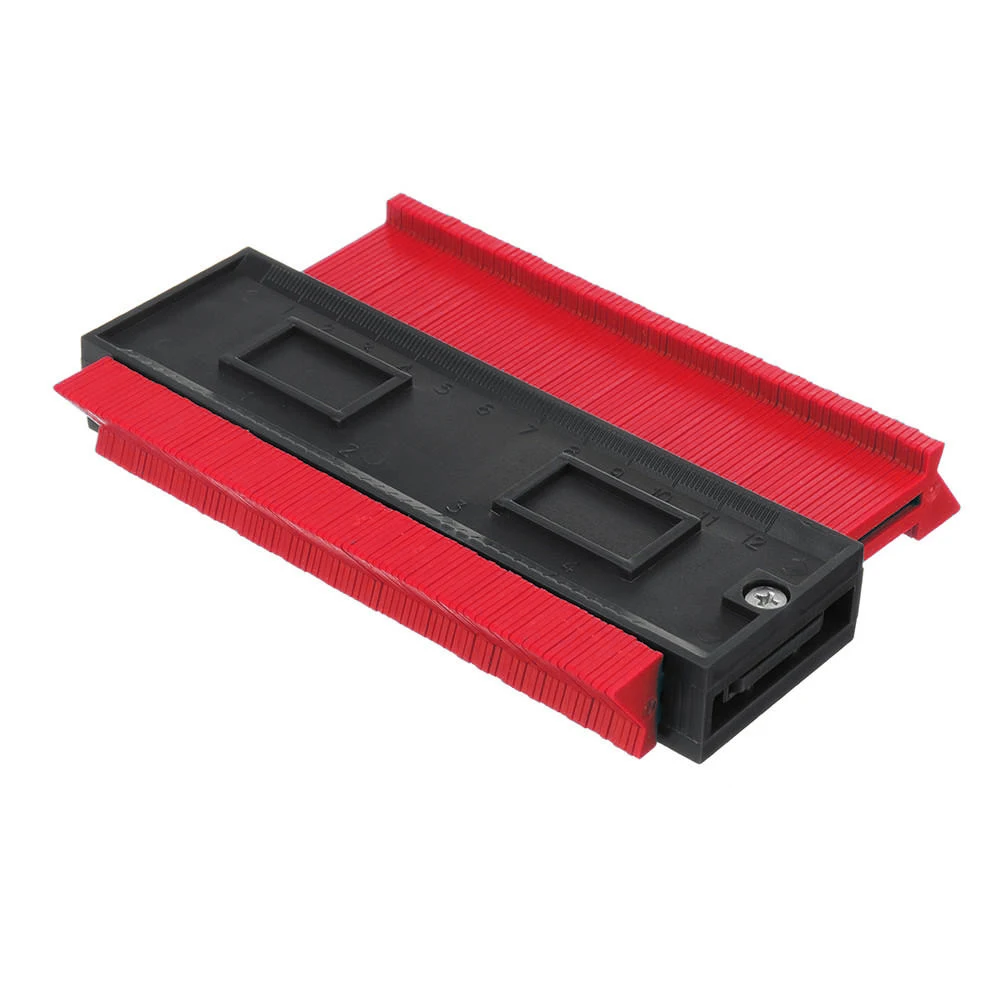 Plastic Profile Copy Gauge Contour Gauge Duplicator Standard 5"/125mm Width Wood Marking Tool Tiling Laminate Tiles General Tool - Цвет: RED