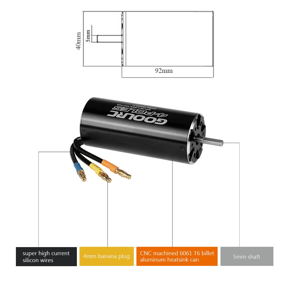 Оригинальный бесщеточный мотор GoolRC 4092 1250KV и 40 L комбинированный набор водяного