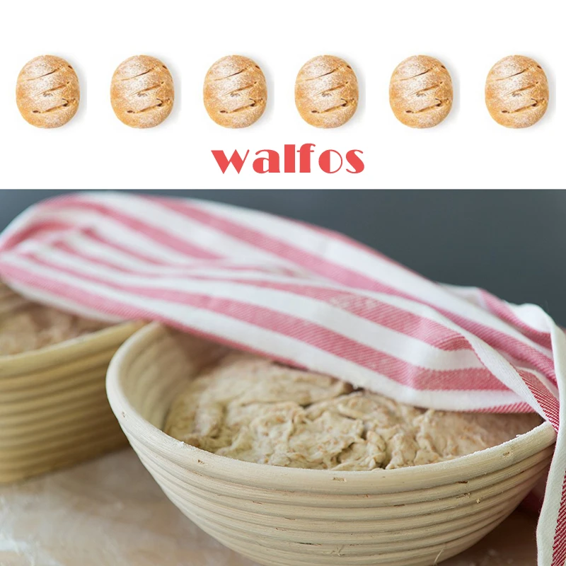 WALFOS 5 размеров круглая корзина из ротанга Banneton Brotform хлебная тестоустойчивая для