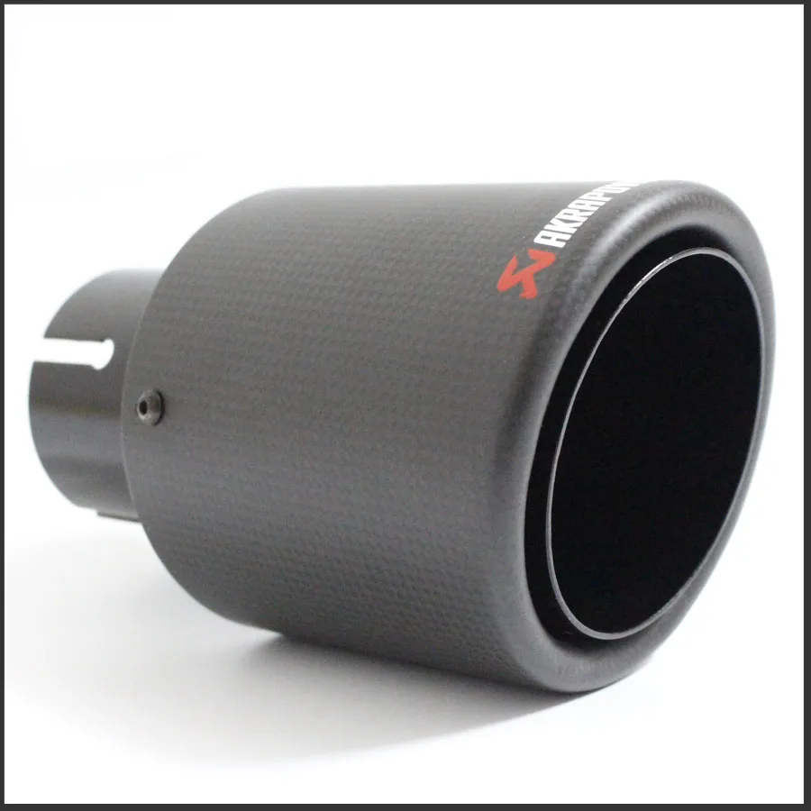 

Akrapovic Car styling Exhaust Tail Pipes Matte Carbon Muffler Tip Tail End Universal Stainless Steel Curly black For vw golf 6