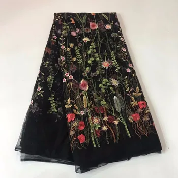 

British rural style french lace fabric fresh african tulle laces fabrics 2017 fashionable Nigerian lace fabrics Black white