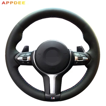 

APPDEE Black Artificial Leather Car Steering Wheel Cover for BMW M3 M4 2014-2016 F33 428i 2015 F30 320d 328i 330i 2016