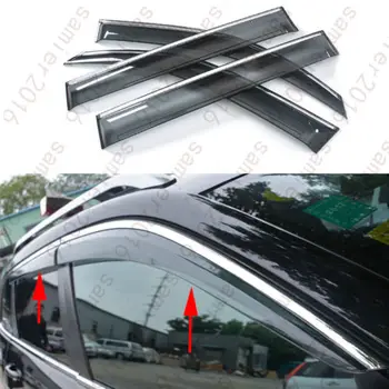 

4x Door Window Visor Deflector Rain Guard Cover For Toyota LC Prado FJ150 10-15