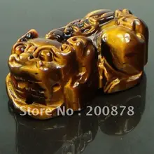 TSB0475 король камень-натуральный резной тигровый глаз Pixiu удача амулет счастливый кулон, 10 шт в партии