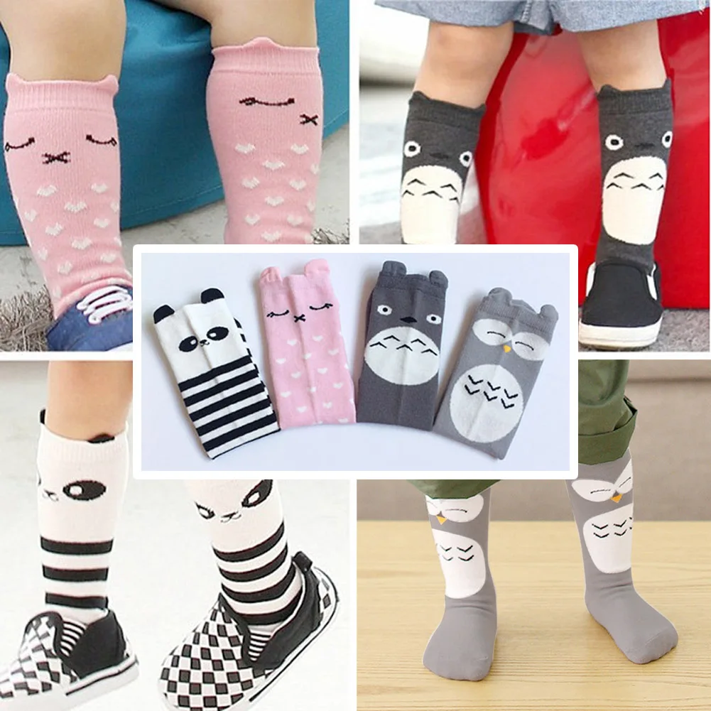 Baby Stockings Toddler Kids Baby Boys Girls Cotton Cartoon Knee Highs Long Stockings for Baby Ages 1 to 3 Years