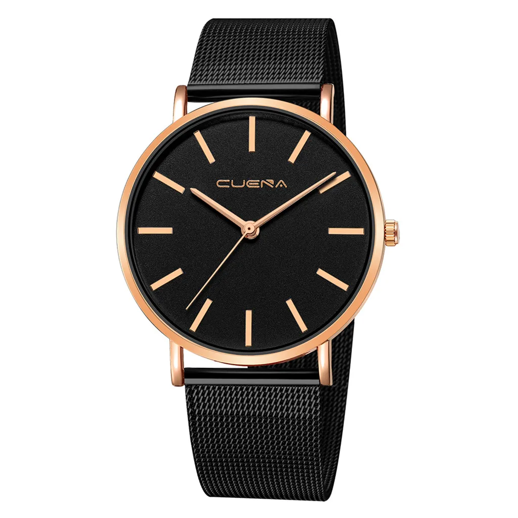 Новые черные часы GENEVA с ремешком из нержавеющей стали мужские нарядные часы спортивные высококачественные повседневные наручные часы подарок для дропшиппинг - Цвет: F