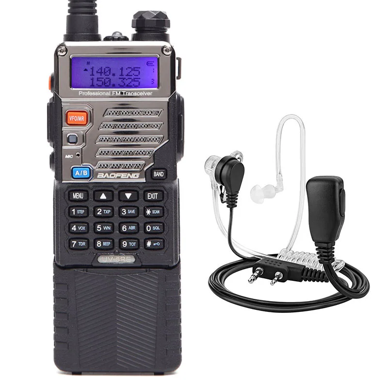 Портативная рация с гарнитурой Baofeng UV-5RE plus 8 Вт мощная мощностью 3800 мАч UHF VHF 10 км