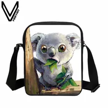 VEEVANV модные женские сумки на плечо милые сумки с принтом Коала 3D мультяшная школьная сумка для книг Маленькая Сумочка через плечо сумки-мессенджеры