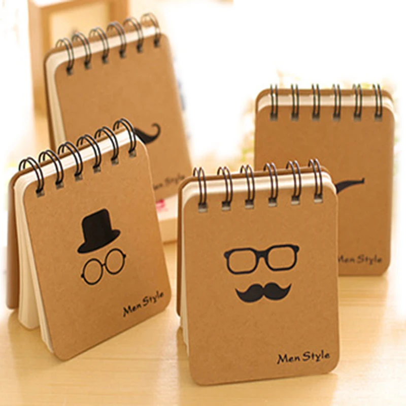 12 PCS Vintage Spiral Notebook Writing Memo Pad Bullet Traveler Journal Cute Daily Planner Kraft Paper Sketch Agenda 2018