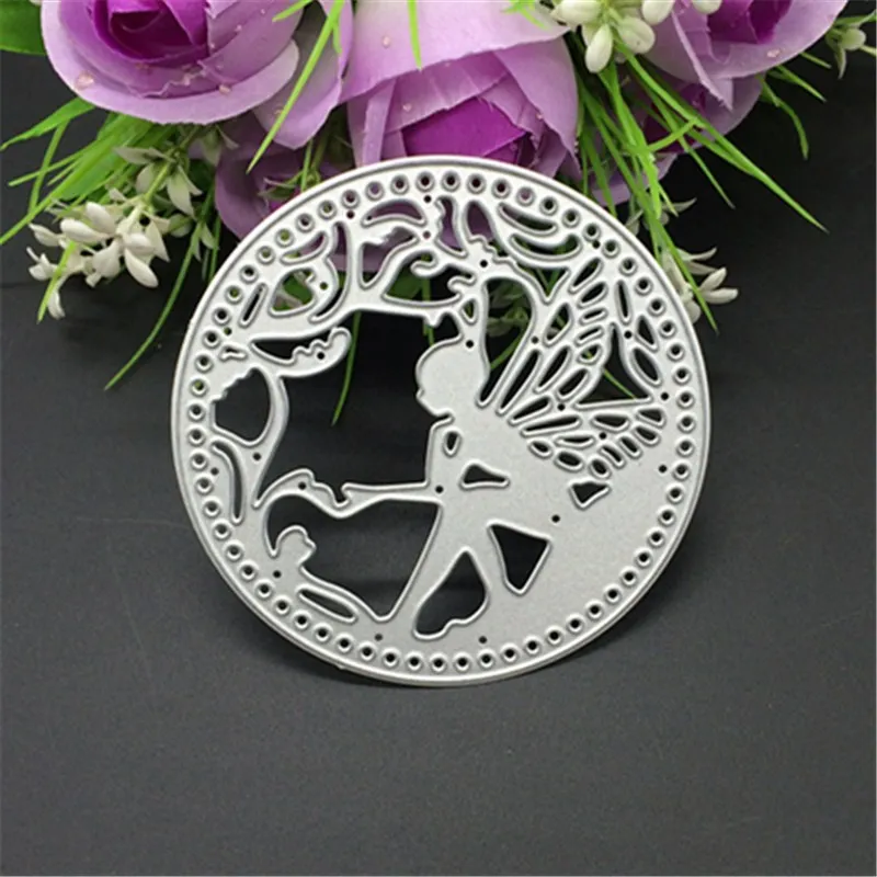 

Round Flower Fairy Metal Cutting Dies Stencil Scrapbooking Photo Album Card Paper Embossing Craft DIY