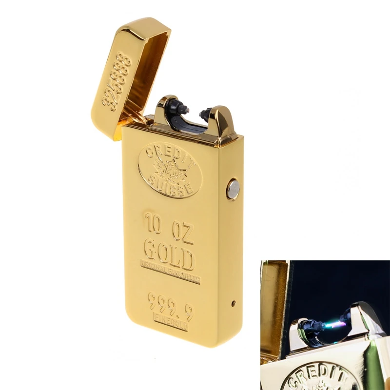 Electronic Cigarette lighter Windproof ultra thin Metal pulse USB Rechargeable Flameless