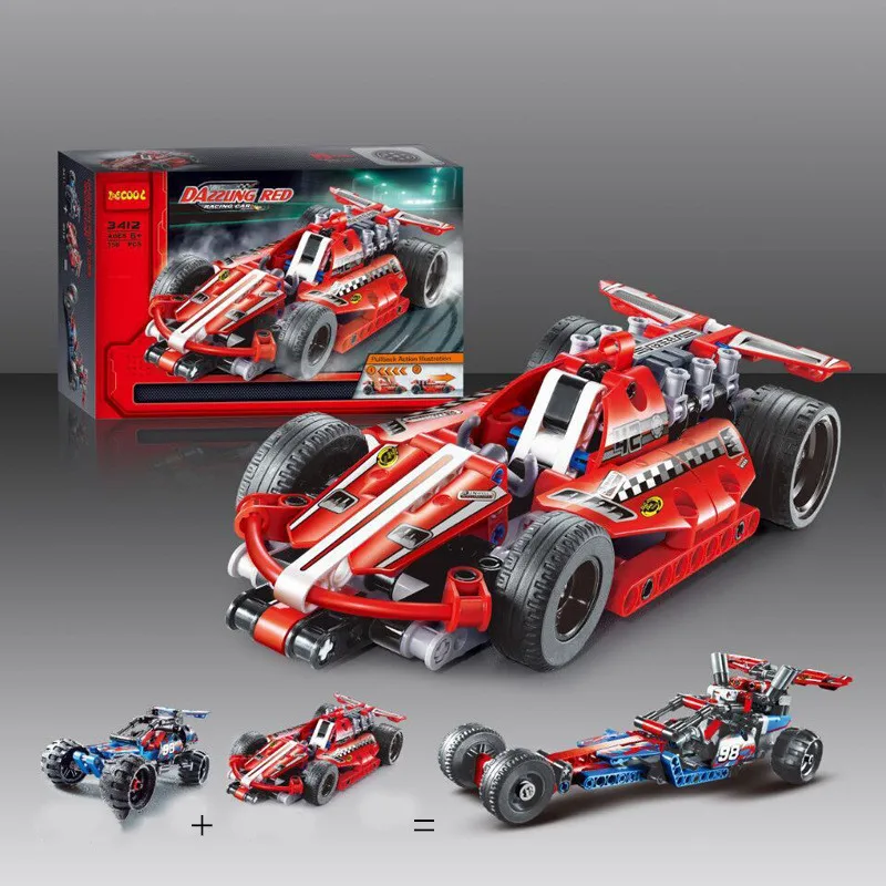 Decool совместимые с Legoed Technic Trucks функция обратной тяги набор гоночных автомобилей