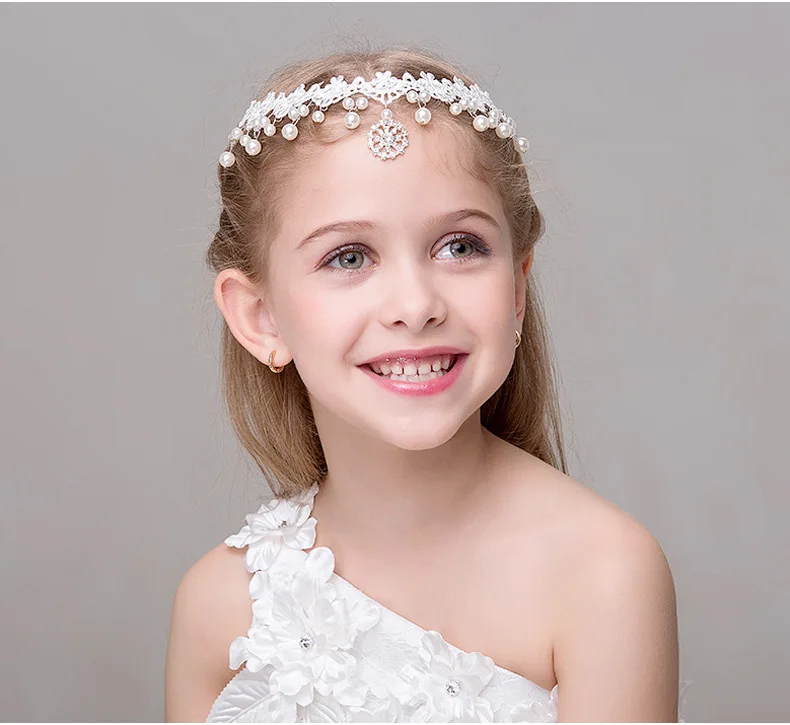 Drop-Ship-Infant-Girls-Headdress-Rhinestone-Headband-Hair-Band-Neck-Ring-Pearl-Flower-Girl-Wedding-Children