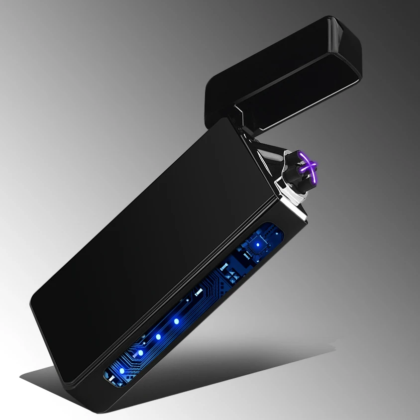 Двойная дуговая Индукционная Зажигалка плазменная USB меняющая ветрозащитная
