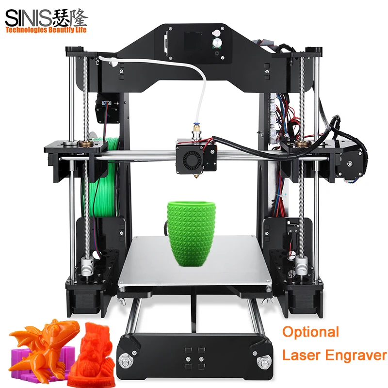 

3D Printer Sinis Tech Z1 Optional Laser Engraving Assembly DIY 3D Printer Kit With Auto Sensor 1 roll Filament+SD Card+Filament