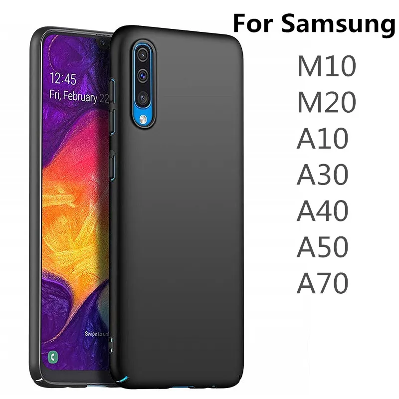 

100pcs Black Matte TPU Phone Case For Samsung Galaxy M10 M20 A10 A30 A40 A50 A70 Ultra Thin Soft Silicone Protective Cover