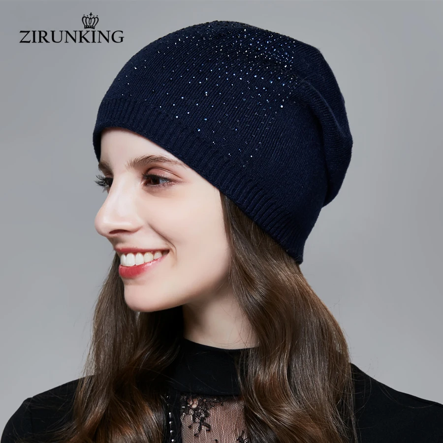 ZIRUNKING Новая женская вязаная шапка модная Женская Осенняя теплая Повседневная