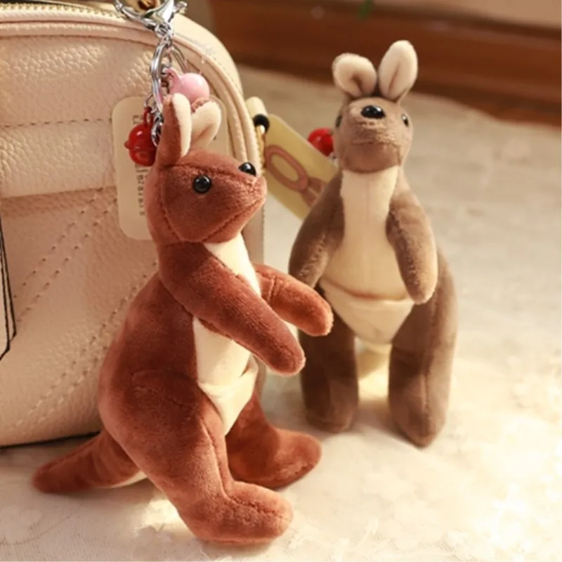 Kangaroo Pocket Doll Keychains Keyrings Plush Accessories Women Child